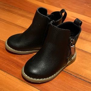 Black leather booties from the GAP